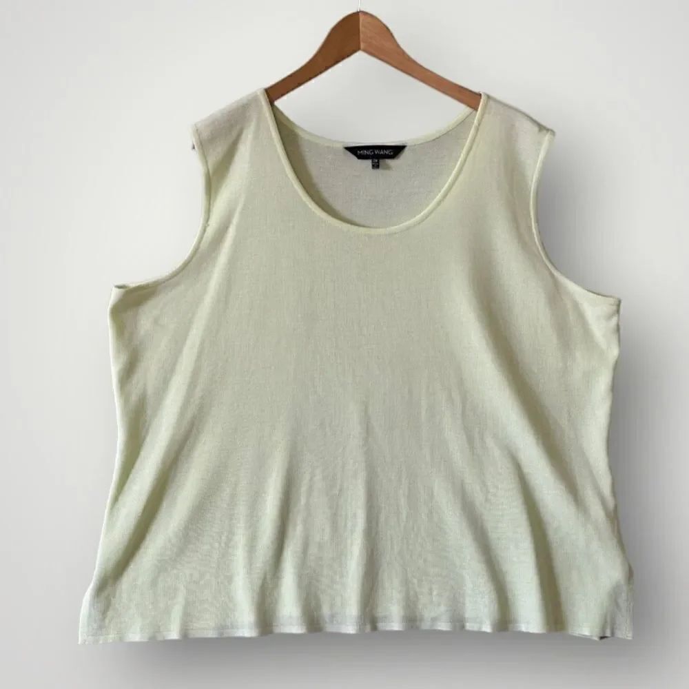 🎉5 for $40 🎉Ming Wang Sleeveless Top Blouse Shirt Women Size 2X Lime